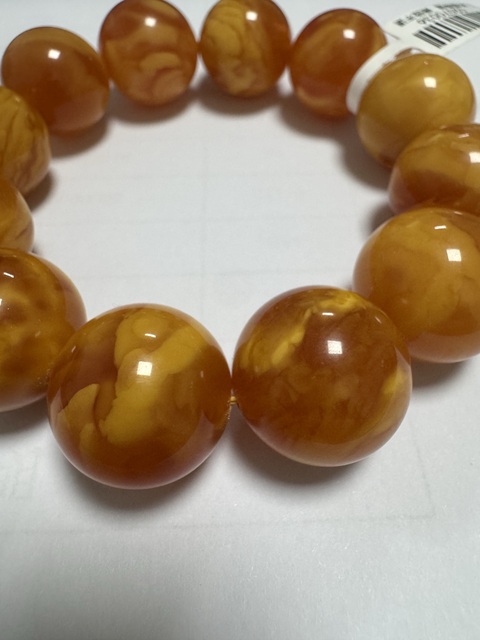 古玩玉器天然蜜蠟手串真品鑒賞圖