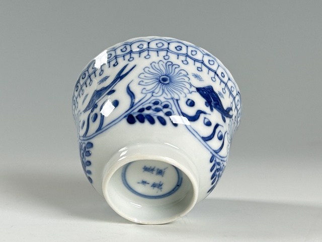 古玩陶瓷晚清·青花魚藻紋杯拍賣，當前價格331元