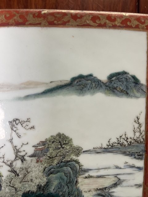 古玩陶瓷花鳥紋粉彩瓷板畫真品鑒賞圖