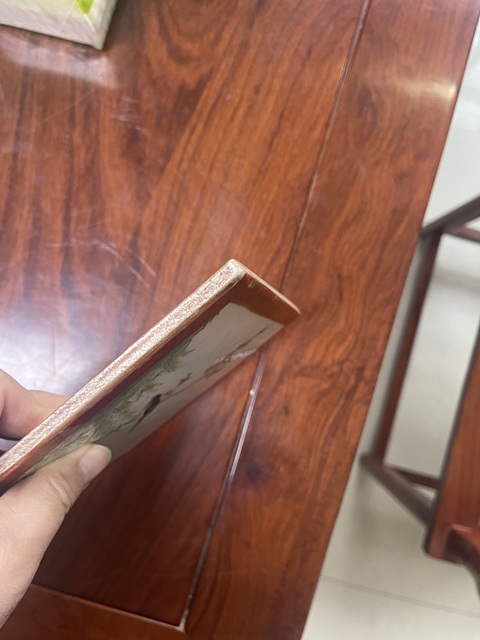 古玩陶瓷花鳥紋粉彩瓷板畫真品鑒賞圖