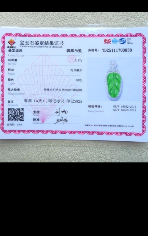 古玩玉器翡翠“葉子”鑲嵌掛件真品鑒賞圖