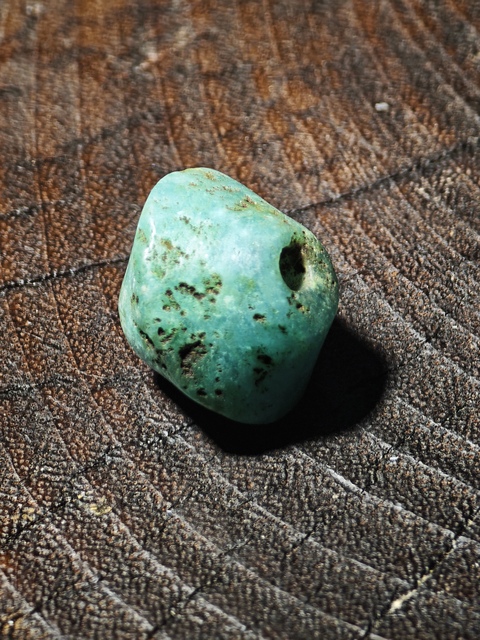 古玩玉器遼代天河石飛碟珠真品鑒賞圖