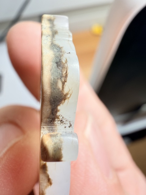 古玩玉器仿古做舊出廓璧真品鑒賞圖