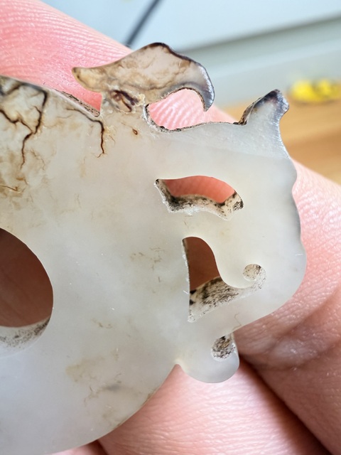 古玩玉器仿古做舊出廓璧真品鑒賞圖