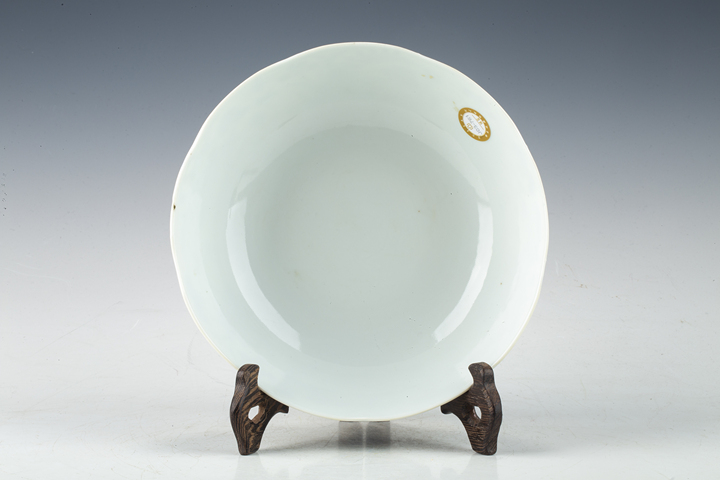 古玩陶瓷清晚·青花蓮池游禽紋花口碗拍賣，當前價格3706元