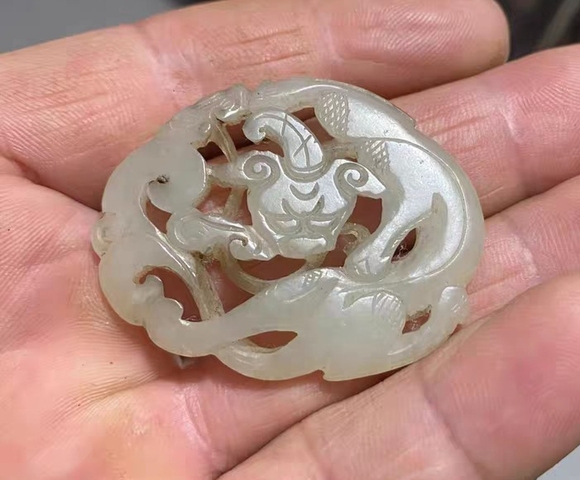 古玩玉器螭龍玉嵌飾真品鑒賞圖