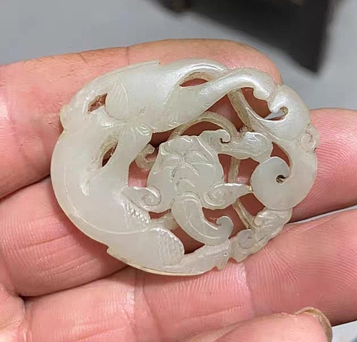 古玩玉器螭龍玉嵌飾真品鑒賞圖