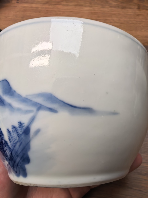 古玩陶瓷青花山水缸真品鑒賞圖