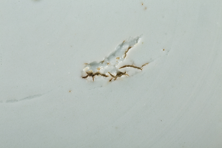 古玩陶瓷清中早·青花暗刻花卉紋折沿盤拍賣，當(dāng)前價(jià)格0元