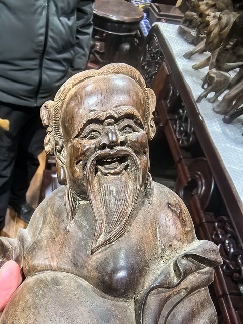 古玩雜項木雕人物真品鑒賞圖