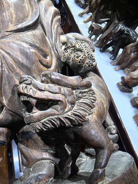 古玩雜項木雕人物真品鑒賞圖