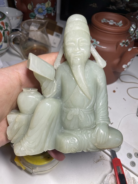 古玩玉器和田玉雕“太白擺件”真品鑒賞圖