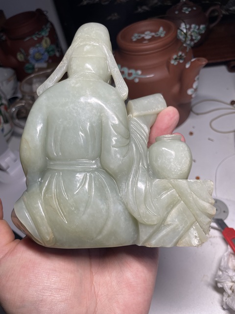 古玩玉器和田玉雕“太白擺件”真品鑒賞圖