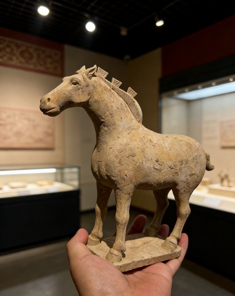 古玩陶瓷【馬年大吉】唐·烈馬拍賣，當前價格990元