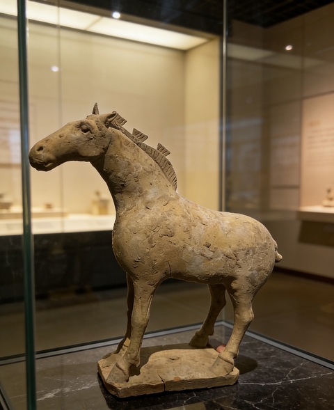 古玩陶瓷【馬年大吉】唐·烈馬拍賣，當前價格990元