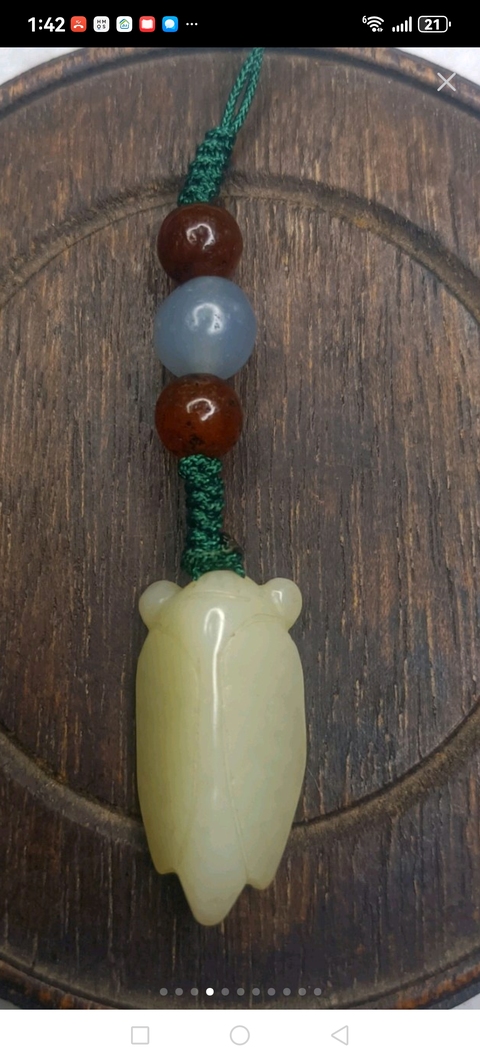 古玩玉器和田玉蟬真品鑒賞圖