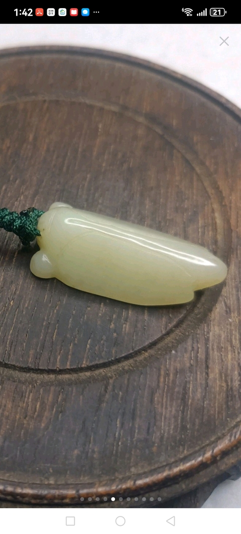 古玩玉器和田玉蟬真品鑒賞圖