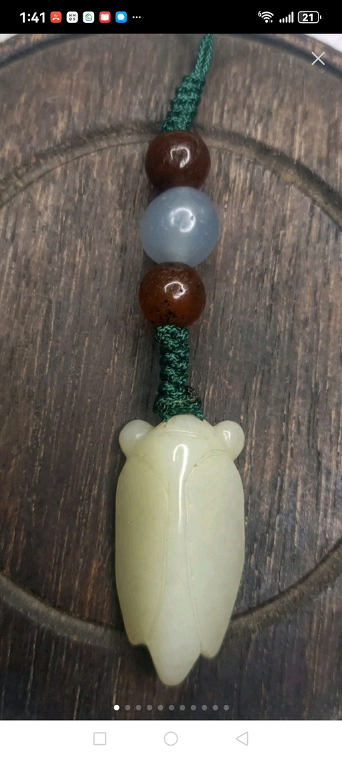 古玩玉器和田玉蟬真品鑒賞圖