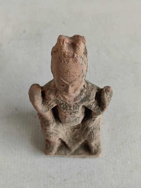 古玩陶瓷紅陶關公造像拍賣，當前價格398元