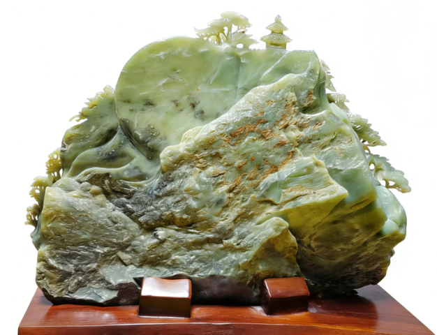 古玩玉器獨山玉山子真品鑒賞圖