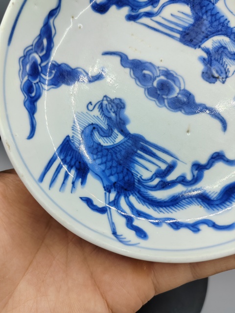 古玩陶瓷青花鸞鳳和鳴紋盤真品鑒賞圖