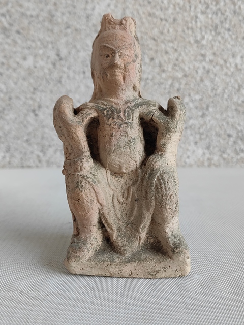 古玩陶瓷紅陶關公造像拍賣，當前價格398元