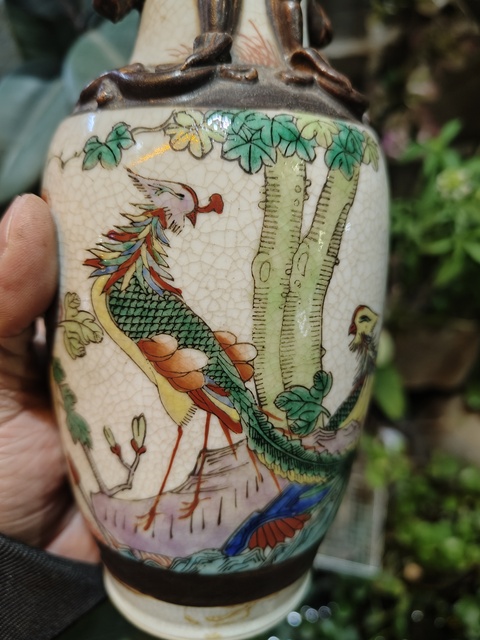 古玩陶瓷哥釉五彩瓶真品鑒賞圖