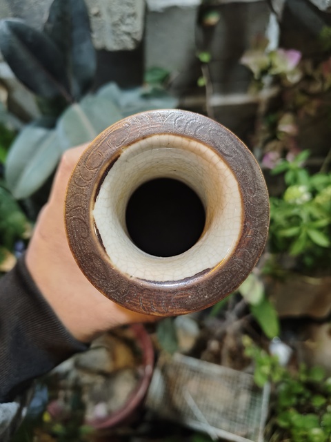 古玩陶瓷哥釉五彩瓶真品鑒賞圖