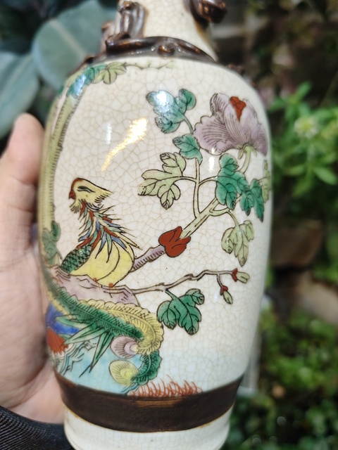 古玩陶瓷哥釉五彩瓶真品鑒賞圖