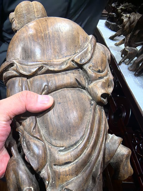 古玩雜項木雕人物真品鑒賞圖