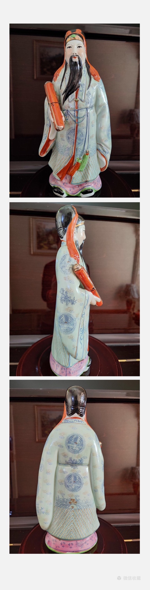 古玩陶瓷福祿壽三星造像【超大號】創匯五六七拍賣，當前價格688元