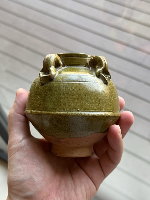 古玩陶瓷青釉四系罐真品鑒賞圖