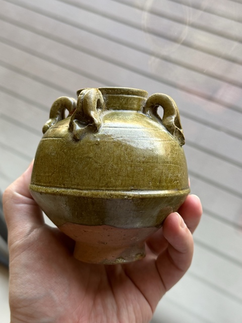 古玩陶瓷青釉四系罐真品鑒賞圖