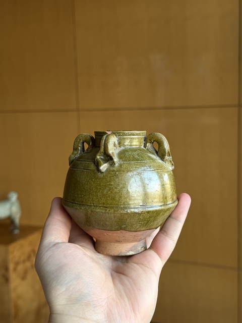 古玩陶瓷青釉四系罐真品鑒賞圖