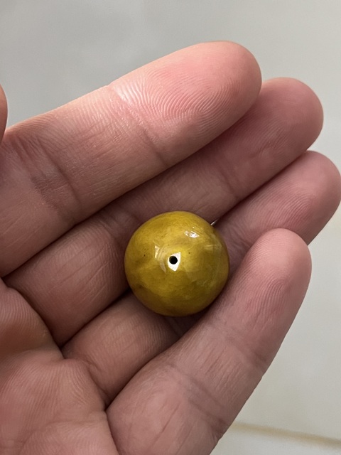 古玩雜項黃釉瓷珠真品鑒賞圖