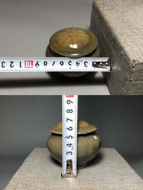 古玩陶瓷元，龍泉窯青釉瓜楞罐拍賣，當前價格4000元