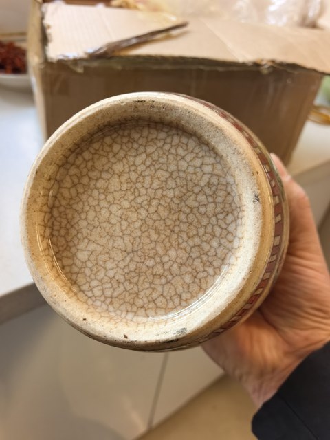 古玩陶瓷清晚期 五彩花卉紋罐真品鑒賞圖