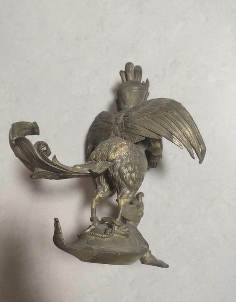 古玩銅器白銅大鵬金翅鳥造像真品鑒賞圖