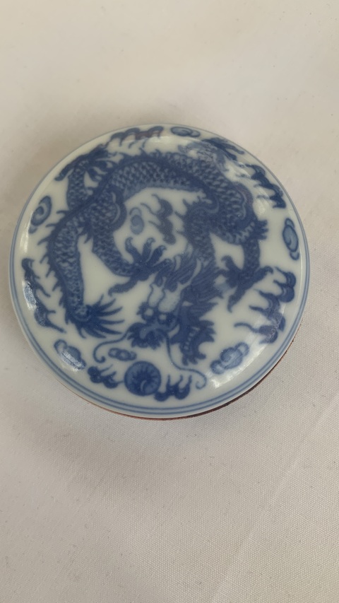古玩陶瓷創匯 青花印泥盒真品鑒賞圖