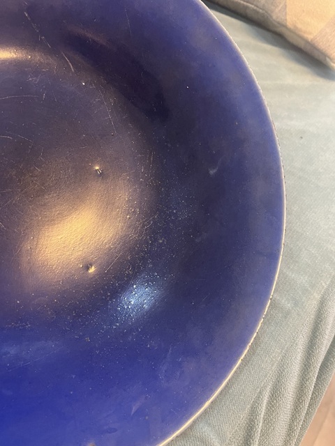 古玩陶瓷霽藍釉大盤真品鑒賞圖