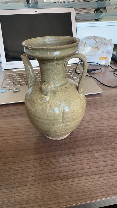 古玩陶瓷北宋青釉執壺真品鑒賞圖