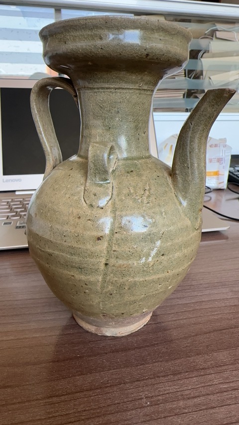 古玩陶瓷北宋青釉執壺真品鑒賞圖