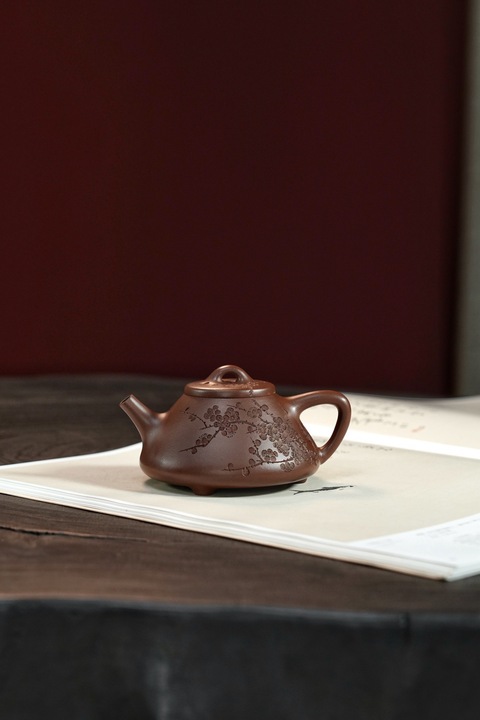 古玩雜項子冶石瓢紫砂壺【全手工】【老紫泥】真品鑒賞圖