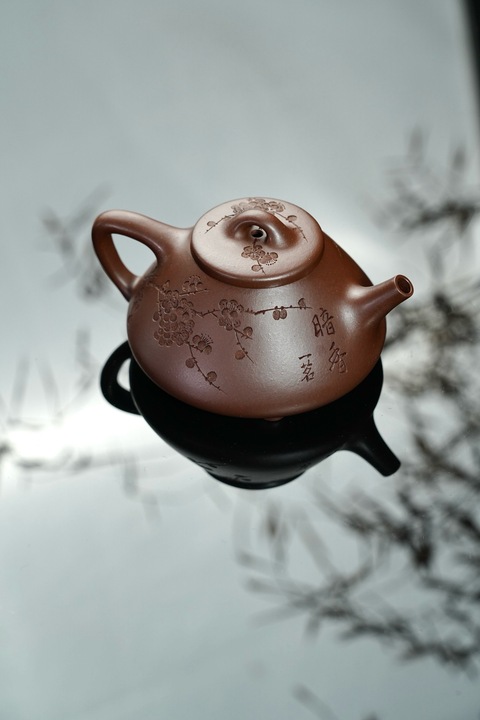 古玩雜項子冶石瓢紫砂壺【全手工】【老紫泥】真品鑒賞圖