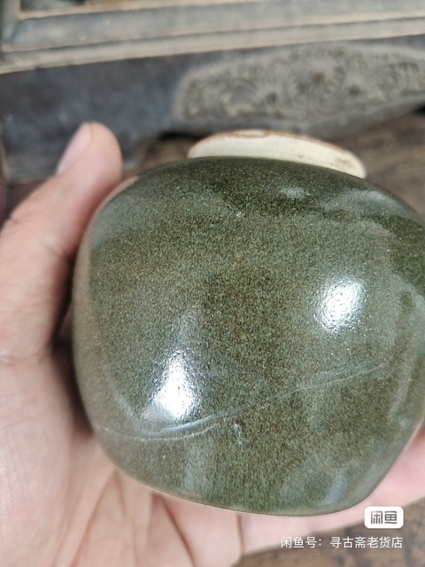 古玩陶瓷茶葉末釉小罐真品鑒賞圖
