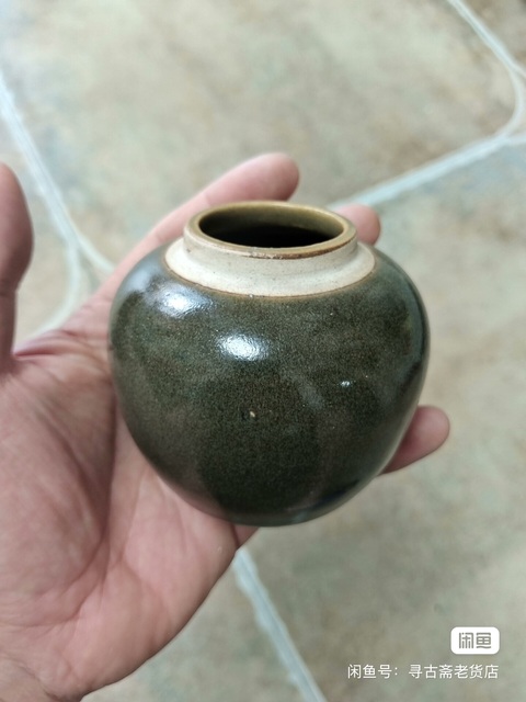 古玩陶瓷茶葉末釉小罐真品鑒賞圖