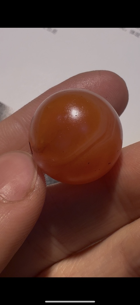 古玩玉器瑪瑙圓珠真品鑒賞圖