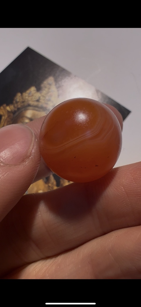 古玩玉器瑪瑙圓珠真品鑒賞圖