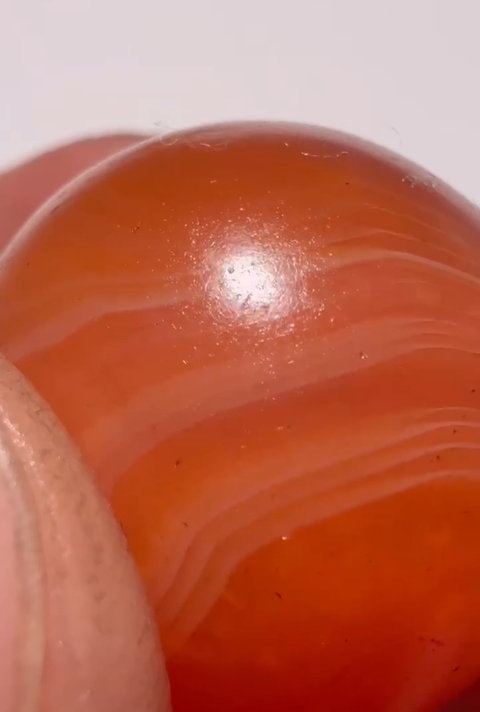 古玩玉器瑪瑙圓珠真品鑒賞圖