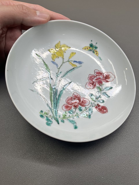 古玩陶瓷清早期雍正粉彩花卉盤真品鑒賞圖